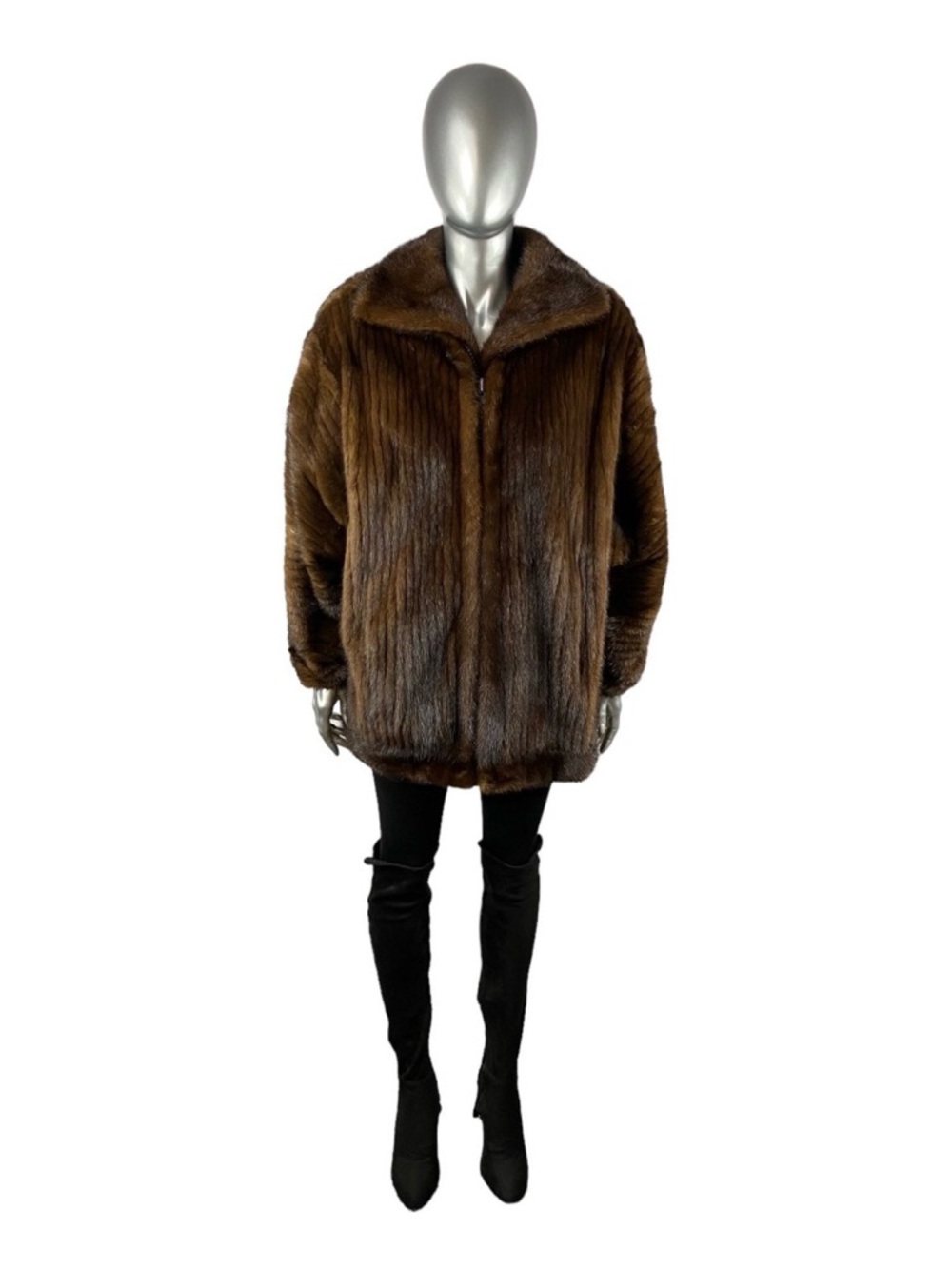 Mahogany MINK Corded Jacket, SAGA, Sz M/L, Certified Vintage Fur - Picture 2 of 11